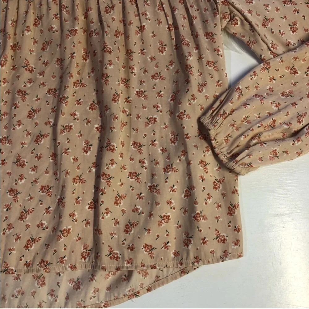 Madewell Satin Puff Sleeve Floral Print Blouse | Size Extra Extra Small